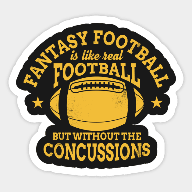 Fantasy Football - No Concussions Sticker by jslbdesigns